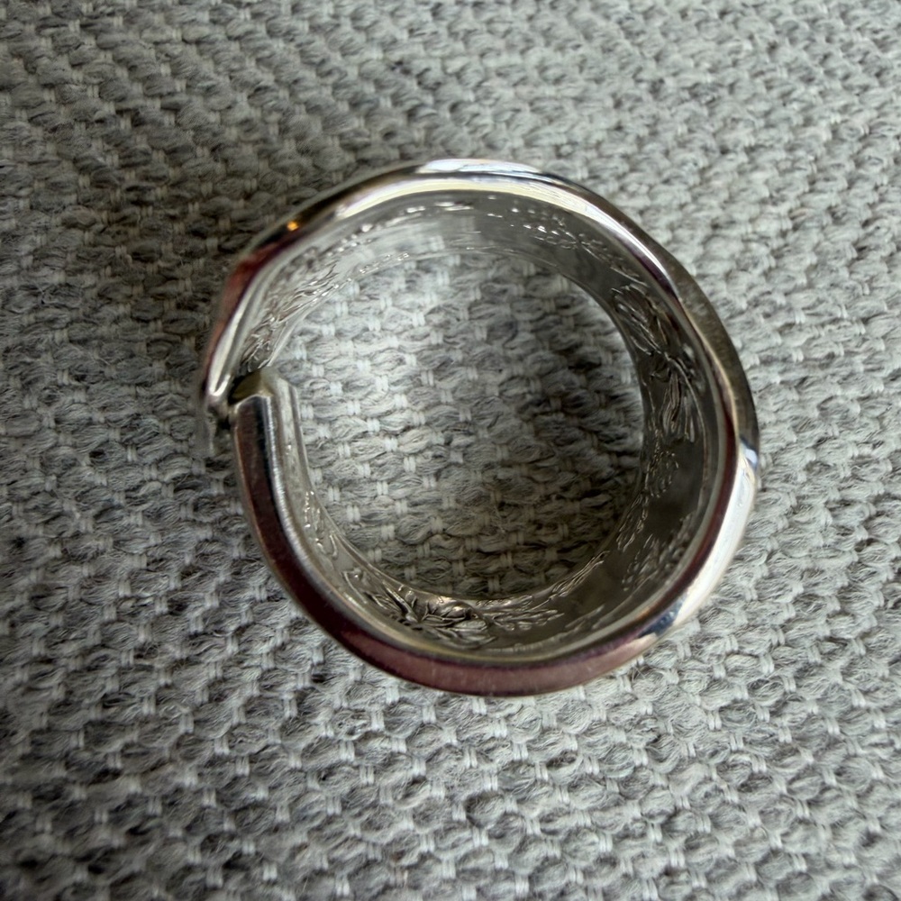 “B” Engraved Spoon Ring - Picture 8 of 13